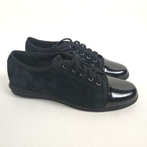 David Tate Siren Black Suede Patent Leather Sneaker Size 9.5 Shoes